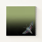 Benutzerdefinierter Monogram Name Green Ombre Sphi Notizblock (Rückseite)