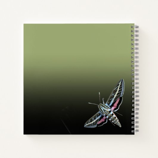 Benutzerdefinierter Monogram Name Green Ombre Sphi Notizblock (Rückseite)