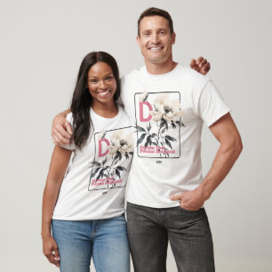 Benutzerdefinierter Monogramm Anfangsbuchstabe Wei T-Shirt