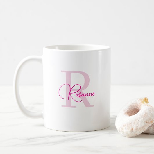 Benutzerdefinierter Monogramm-Becher Kaffeetasse (Mit Donut)