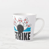 Benutzerdefinierter Monogramm-Bowling-Strick Milchtasse (Rechts)