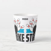 Benutzerdefinierter Monogramm-Bowling-Strick Milchtasse (Vorderseite)