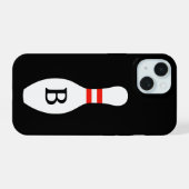 Benutzerdefinierter Monogramm-Bowlingpin-iPhone-15 iPhone 15 Hülle (Rückseite (Horizontal))