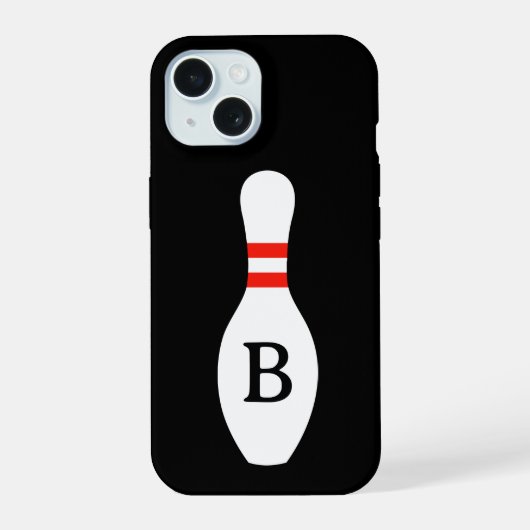 Benutzerdefinierter Monogramm-Bowlingpin-iPhone-15 iPhone 15 Hülle (Rückseite)