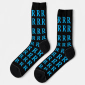 Benutzerdefinierter Monogramm-Buchstabe Schwarz Bl Socken (Linkes Detail)