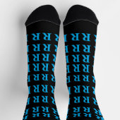 Benutzerdefinierter Monogramm-Buchstabe Schwarz Bl Socken (Oben)