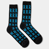 Benutzerdefinierter Monogramm-Buchstabe Schwarz Bl Socken (Rechts)