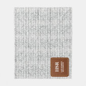 Benutzerdefinierter Monogramm-Faux-Leder-Patch Her Fleecedecke (Vorderseite)