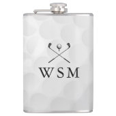 Benutzerdefinierter Monogramm-Golfball Flachmann (Vorderseite)