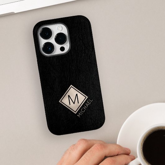 Benutzerdefinierter Monogramm Name Klasse schwarz  Case-Mate iPhone Hülle