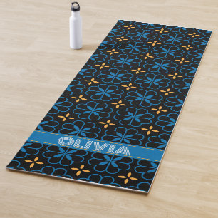 Benutzerdefinierter Monogramm Name Mittelmeer-Styl Yogamatte