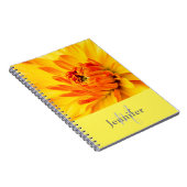 Benutzerdefinierter Monogramm Name Orange Yellow D Notizblock (Rechte Seite)