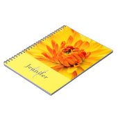 Benutzerdefinierter Monogramm Name Orange Yellow D Notizblock (Linke Seite)