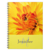 Benutzerdefinierter Monogramm Name Orange Yellow D Notizblock (Vorderseite)