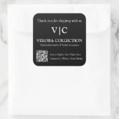 Benutzerdefinierter Monogramm- oder Logo-QR-Code S Quadratischer Aufkleber (Tasche)