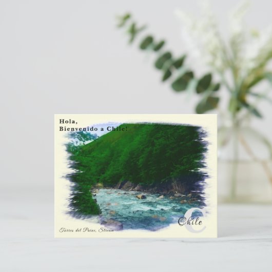 Benutzerdefinierter Monogramm-Stream-Chile in Vint Postkarte (Stehend Vorderseite)