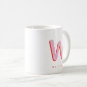 Benutzerdefinierter Monogramm- und Namenskaffee Kaffeetasse (VorderseiteRechts)