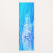 Benutzerdefinierter Monogrammname Blau Abstrakt Yogamatte (Vorderseite)