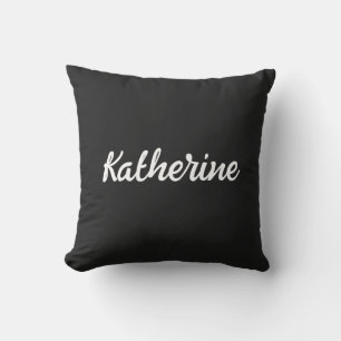 Benutzerdefinierter Monogrammname Eerie Black Kissen