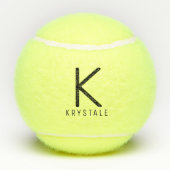Benutzerdefinierter Monogrammname Modern Personali Tennisbälle (Rückseite)