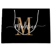 Benutzerdefinierter Monogrammname Modern Script-Wi Große Geschenktüte (Vorderseite)