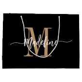 Benutzerdefinierter Monogrammname Modern Script-Wi Große Geschenktüte (Rückseite)