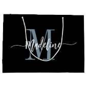 Benutzerdefinierter Monogrammname Modern Script-Wi Große Geschenktüte (Rückseite)