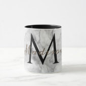 Benutzerdefinierter Monogrammname realistisches we Tasse (Zentrum)