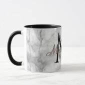 Benutzerdefinierter Monogrammname realistisches we Tasse (Links)
