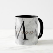 Benutzerdefinierter Monogrammname realistisches we Tasse (VorderseiteRechts)