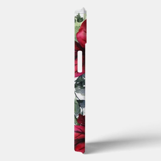 Benutzerdefinierter Monogrammname Red Poinsettia Case-Mate iPhone Hülle (Rückseite / Rechts)