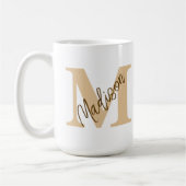 Benutzerdefinierter Monogrammname Tan Brown-Tasse Kaffeetasse (Links)
