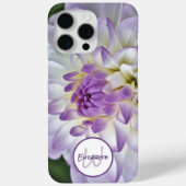 Benutzerdefinierter Monogrammname Weiße Dahlia-Blu Case-Mate iPhone Hülle (Rückseite)