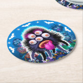 Benutzerdefinierter Monster-Halloween-Party-Unters Runder Pappuntersetzer (Angewinkelt)