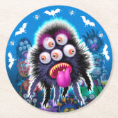 Benutzerdefinierter Monster-Halloween-Party-Unters Runder Pappuntersetzer (Vorderseite)