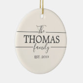 Benutzerdefinierter Nachname Erstes Weihnachtsgesc Keramik Ornament (Rechts)