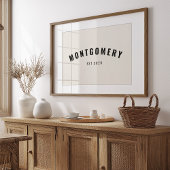 Benutzerdefinierter Nachname Est Datum Familienges Poster