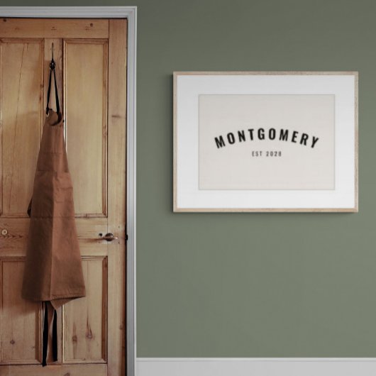 Benutzerdefinierter Nachname Est Datum Familienges Poster