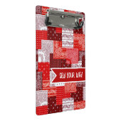 Benutzerdefinierter Näh-Patchwork-Bandana-Quilt-Mu Mini Klemmbrett (Schrägansicht)