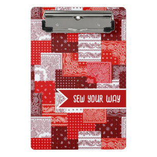 Benutzerdefinierter Näh-Patchwork-Bandana-Quilt-Mu Mini Klemmbrett