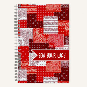 Benutzerdefinierter Näh-Patchwork-Bandana-Quilt-Mu Notizblock
