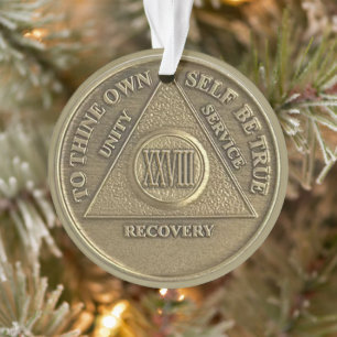 Benutzerdefinierter Name   28 Jahre Sober-Jubiläum Ornament