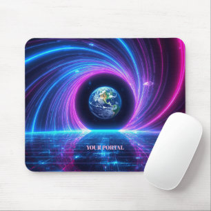 Benutzerdefinierter Name 80er Retro-Neon-Planet-Po Mousepad