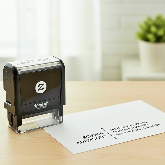 Benutzerdefinierter Name & Adresse | Modern selbst Permastempel