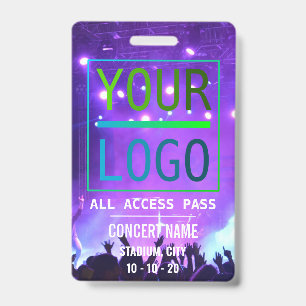 Benutzerdefinierter Name All Access Pass Konzert Ausweis