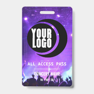 Benutzerdefinierter Name All-Access-Pass Konzert Ausweis