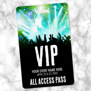 Benutzerdefinierter Name All Access VIP Konzert Ausweis