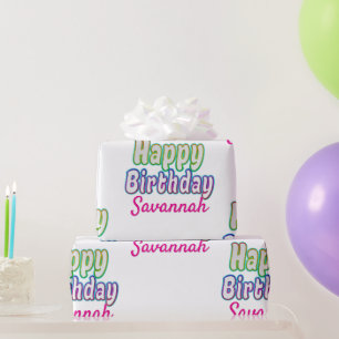Benutzerdefinierter Name Alles Gute zum Geburtstag Geschenkpapier