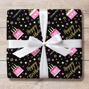 Benutzerdefinierter Name Alter Geburtstagskuchen R Geschenkpapier
