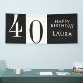 Benutzerdefinierter Name & Alter Schwarz Weiß Gebu Banner (Messe)